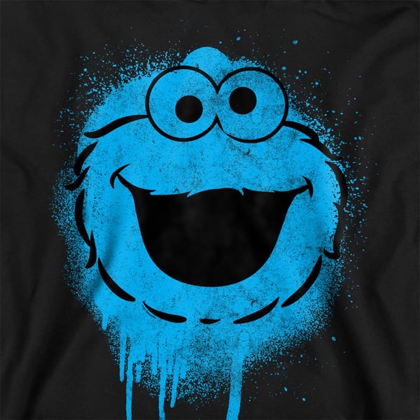 Sesame Street Unisex Adult Spray Face Cookie Monster Graffiti Sweatshirt