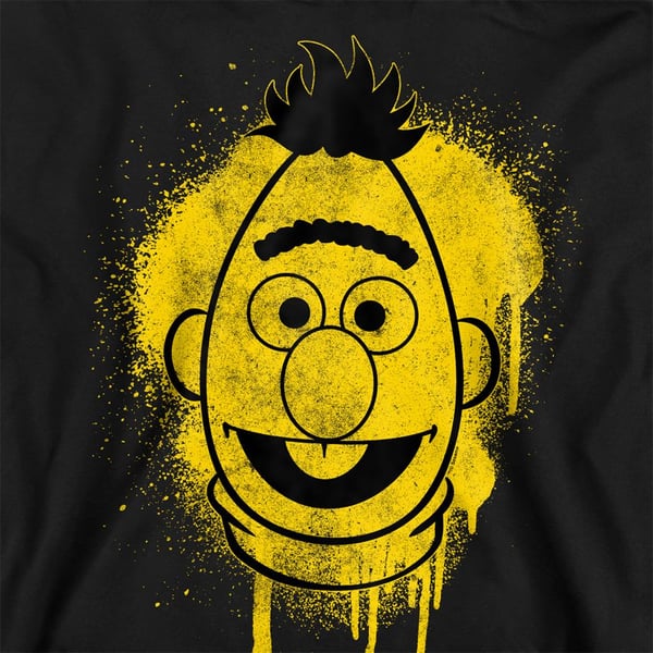 Sesame Street Unisex Adult Spray Face Bert Graffiti Sweatshirt