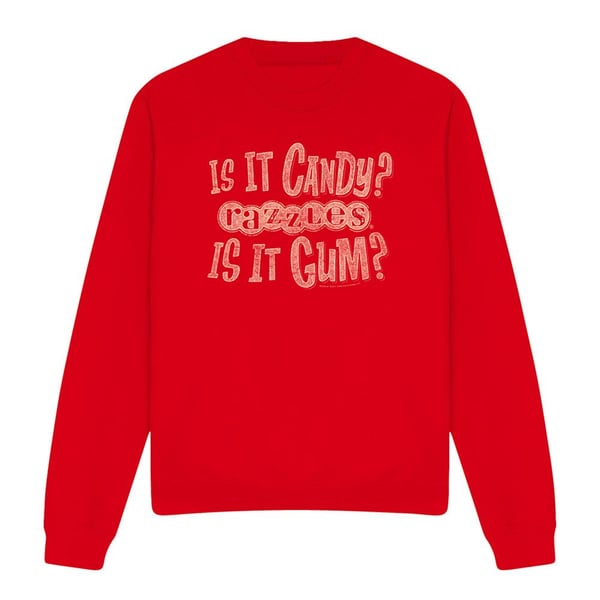 Dubble Bubble Unisex Adult Razzles What Is This Sweatshirt