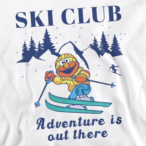 Sesame Street Unisex Adult Ski Club Adventure Elmo Sweatshirt