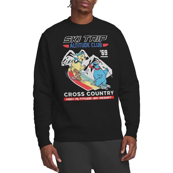 Sesame Street Unisex Adult Apres Ski Big Bird & Cookie Monster Sweatshirt