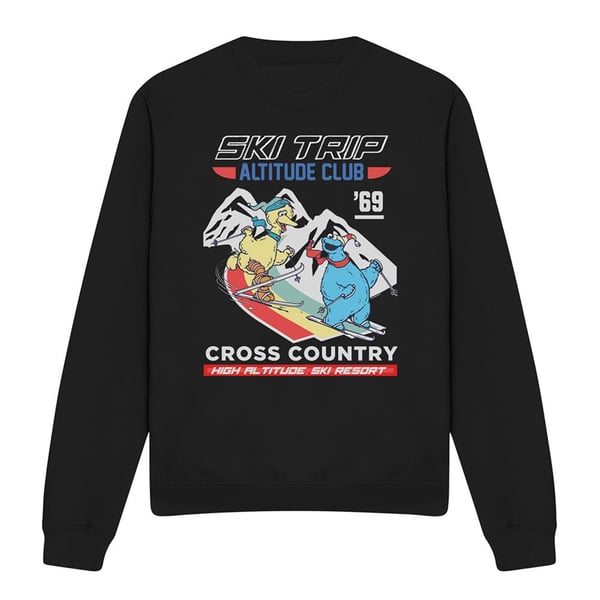 Sesame Street Unisex Adult Apres Ski Big Bird & Cookie Monster Sweatshirt