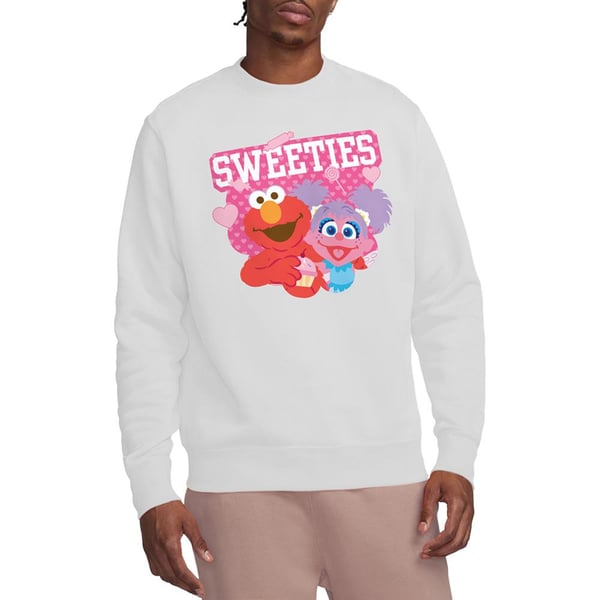 Sesame Street Unisex Adult Sweeties Elmo & Abby Valentine`s Day Sweatshirt