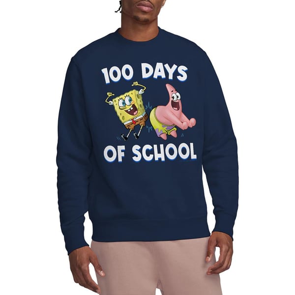 SpongeBob SquarePants Unisex Adult 100 Days Of School Sweatshirt