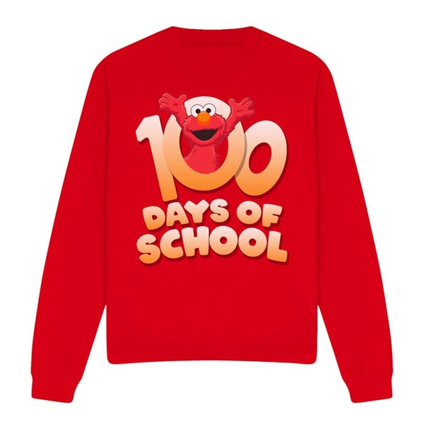 Sesame Street Unisex Adult 100 Days Of School Elmo Sweatshirt