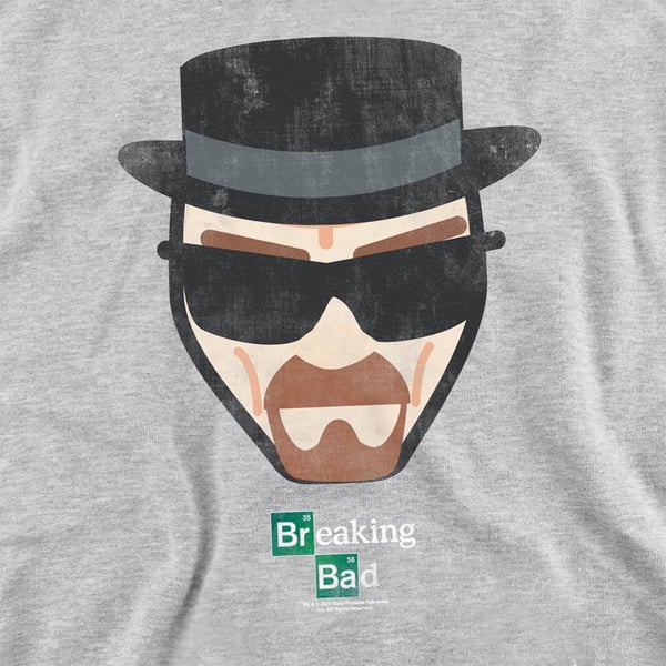 Breaking Bad Unisex Adult Heisenberg Face Heather Sweatshirt