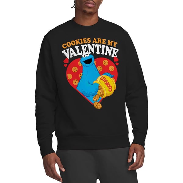 Sesame Street Unisex Adult Cookies Are My Valentine Sweatshirt