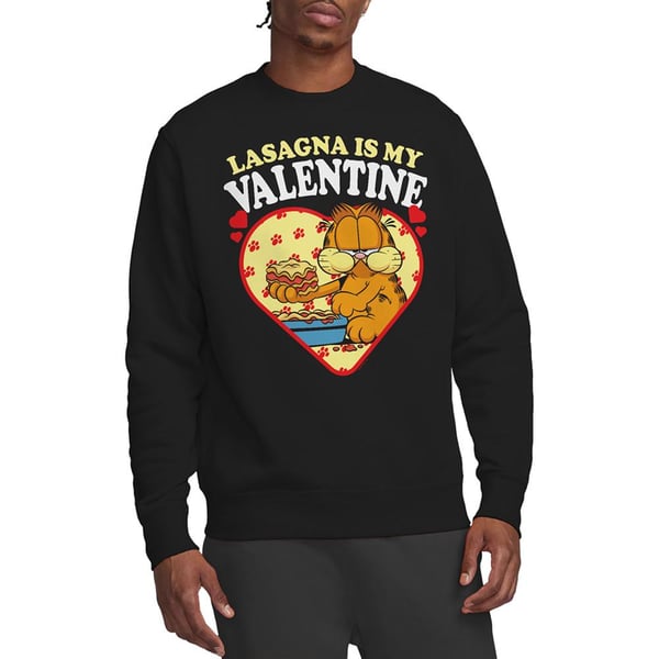 Garfield Unisex Adult Lasagna Is My Valentine Sweatshirt