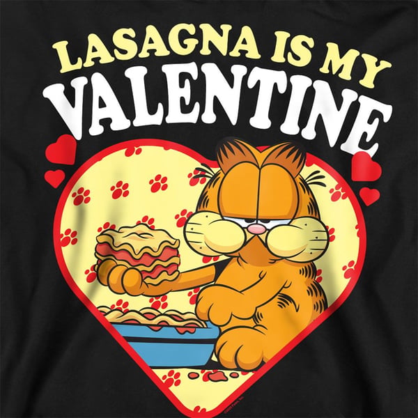 Garfield Unisex Adult Lasagna Is My Valentine Sweatshirt