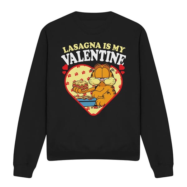 Garfield Unisex Adult Lasagna Is My Valentine Sweatshirt