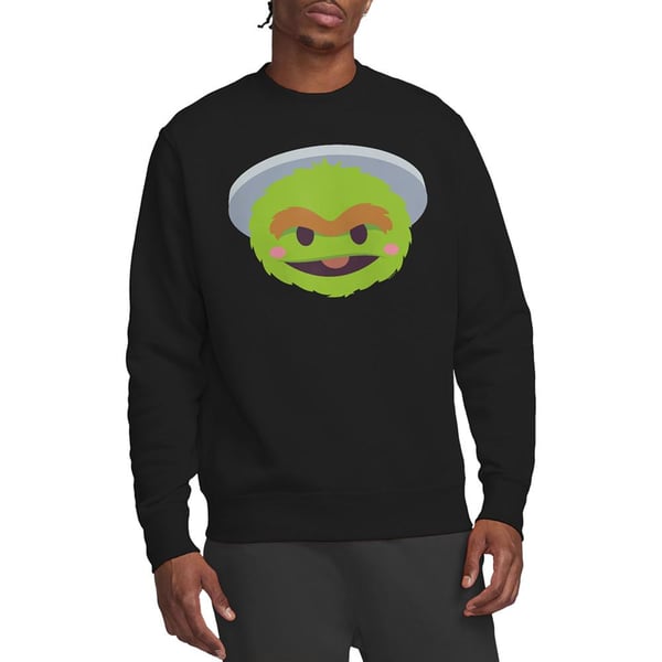 Sesame Street Unisex Adult Oscar The Grouch Kawaii Face Sweatshirt