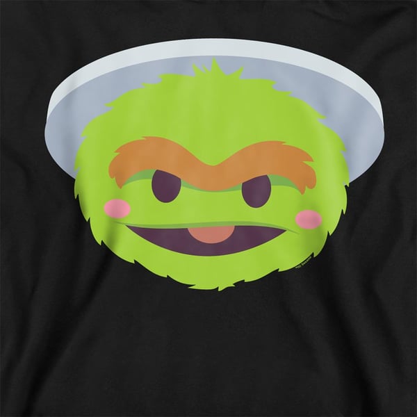 Sesame Street Unisex Adult Oscar The Grouch Kawaii Face Sweatshirt