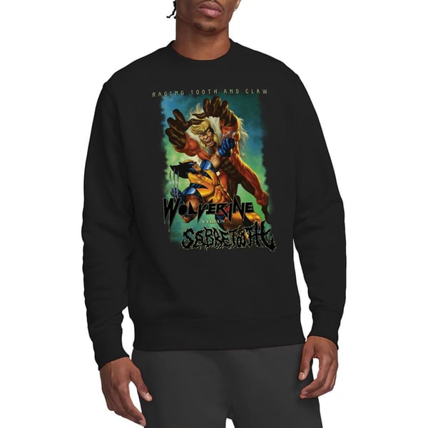 Marvel Unisex Adult Wolverine Versus Sabretooth Sweatshirt