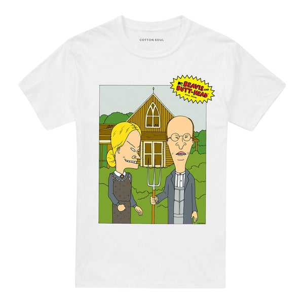 Beavis & Butthead Unisex Adult American Gothic T-Shirt