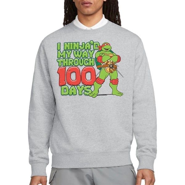 Teenage Mutant Ninja Turtles Unisex Adult I Ninja´d My Way Through 100 Days Sweatshirt