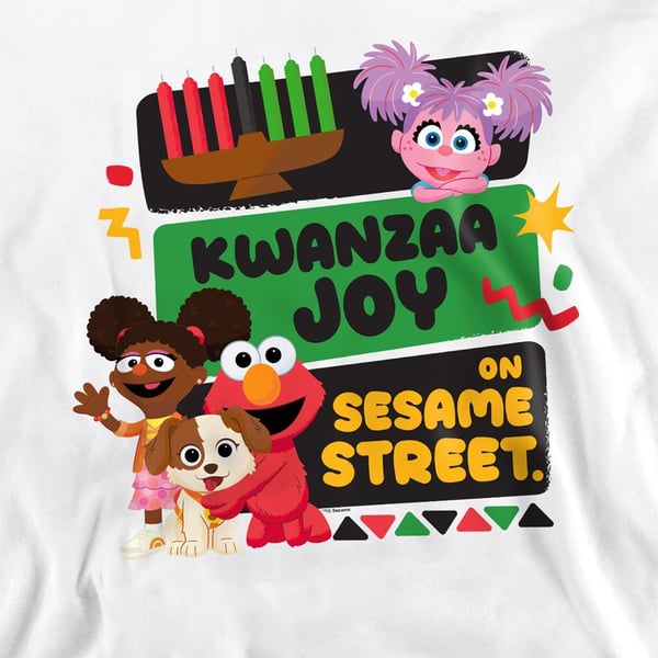 Sesame Street Unisex Adult Kwanzaa Joy Gabrielle And Elmo Sweatshirt