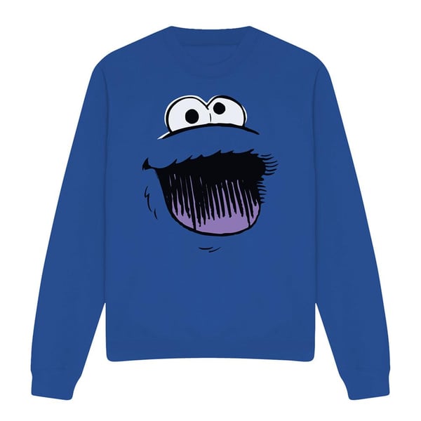 Sesame Street Unisex Adult Cookie Monster Sketch Face Sweatshirt