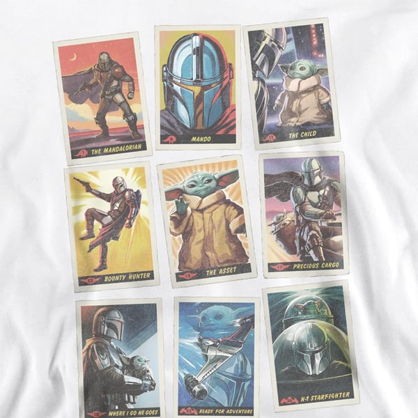 Star Wars: The Mandalorian Unisex Adult Trading Card Grid Distressed Sweatshirt