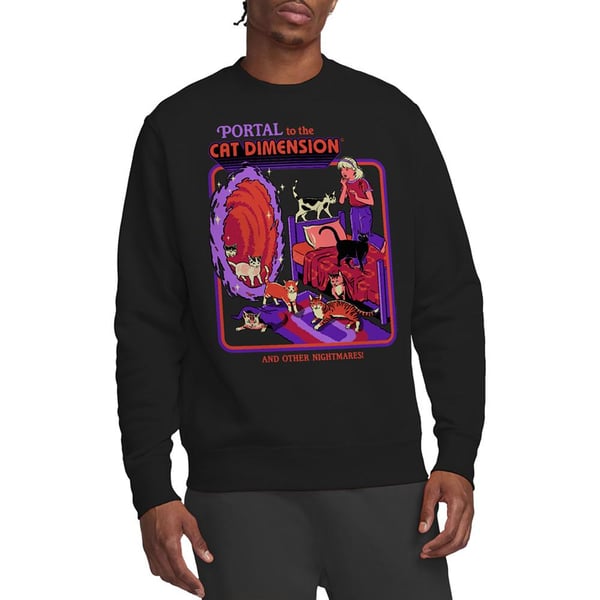 Steven Rhodes Unisex Adult Portal To The Cat Dimension Sweatshirt
