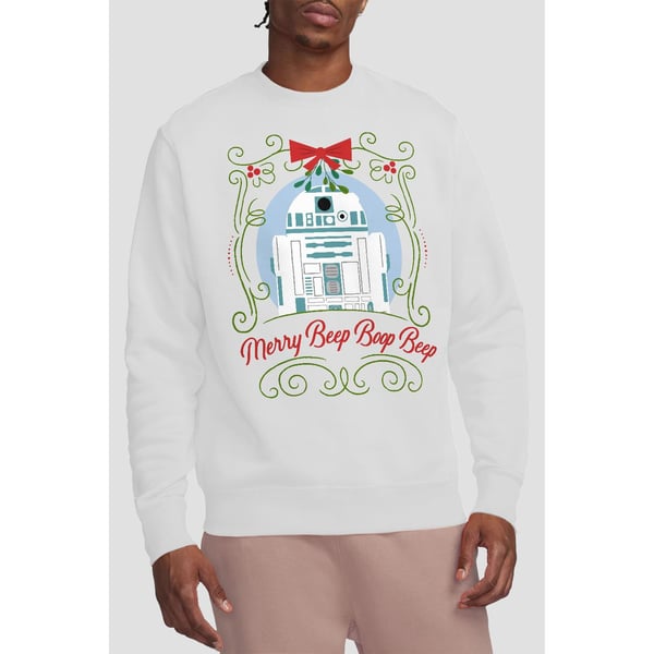 Star Wars Unisex Adult Merry Beep Boop Beep R2-D2 Christmas Sweatshirt