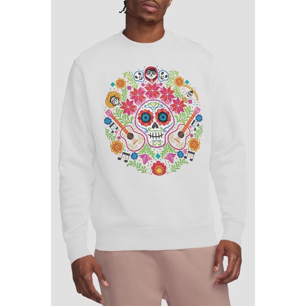 Coco Unisex Adult Day Of The Dead Ernesto Miguel Hector Patch Sweatshirt