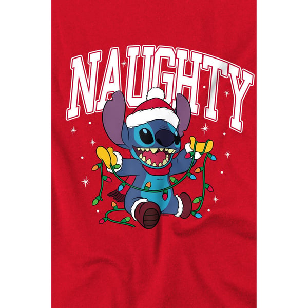 Lilo & Stitch Miesten Tuhma Stitch Jouluvalot T-paita