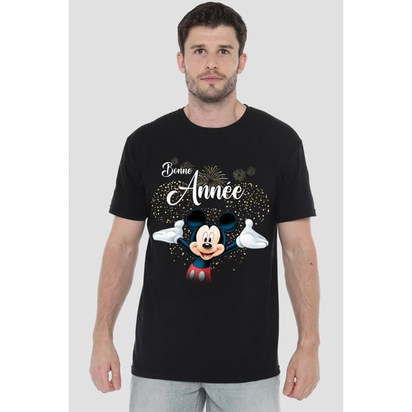 Disney Herr Franska Musse Pigg Fyrverkerier Nyår T-shirt