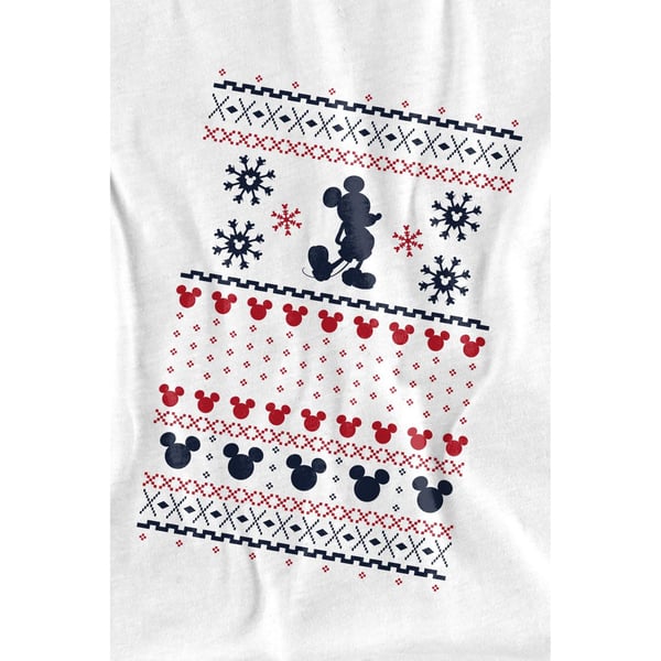 Disney Mens Mickey Mouse Christmas Sweater T-Shirt