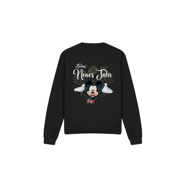 Disney Unisex Adult German Mickey Mouse Fireworks New Year Sweatshirt