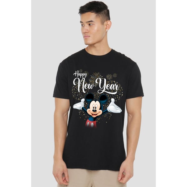 Disney Mens Mickey Mouse New Year T-Shirt