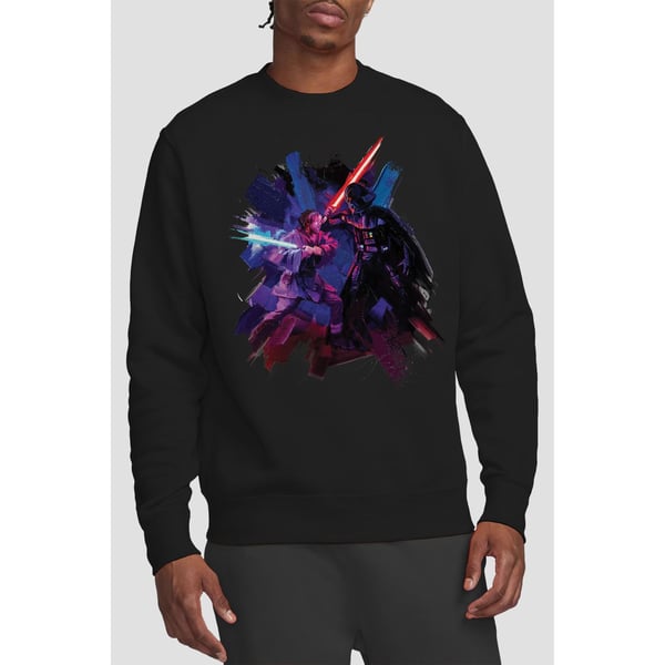 Star Wars Unisex Adult Obi Wan Kenobi Vader Painted Sweatshirt