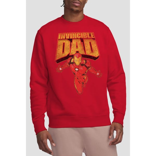 Iron Man Unisex Adult Invincible Dad Flying Fathers Day Sweatshirt
