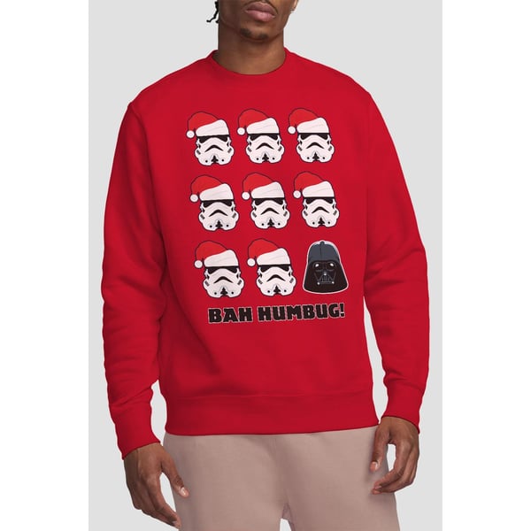 Star Wars Unisex Adult Bah Humbug Stormtrooper Darth Vader Sweatshirt