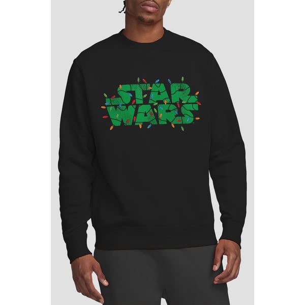 Star Wars Unisex Adult Christmas Lights Logo Sweatshirt