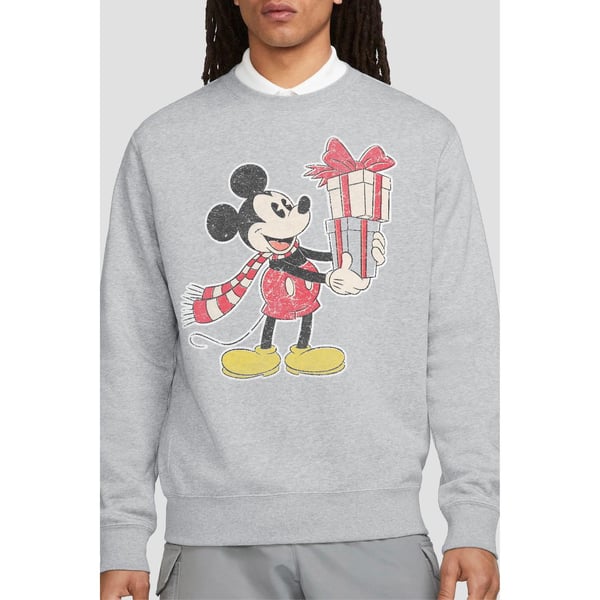 Disney Unisex Adult Mickey Mouse Present Christmas Sweatshirt