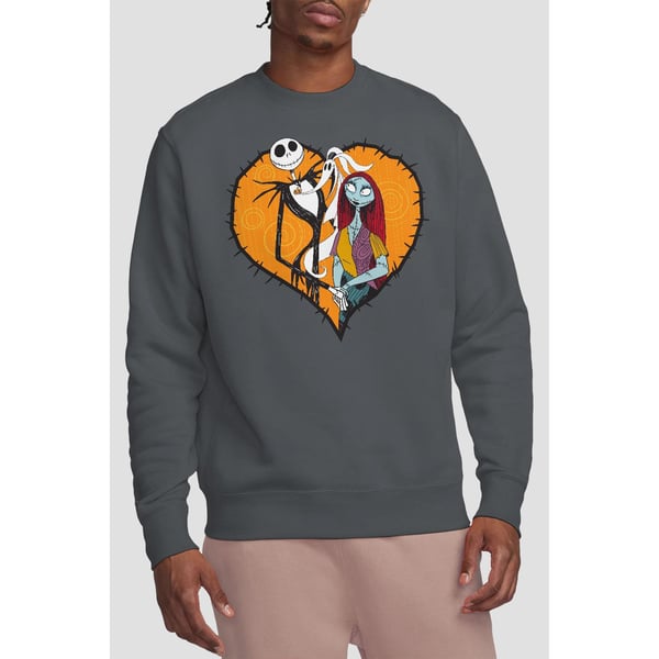 The Nightmare Before Christmas Unisex Adult Jack Sally Heart Sweatshirt