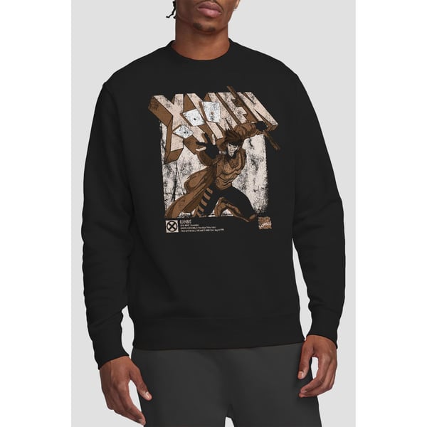Marvel Unisex Adult X-Men Gambit Infographic Sweatshirt