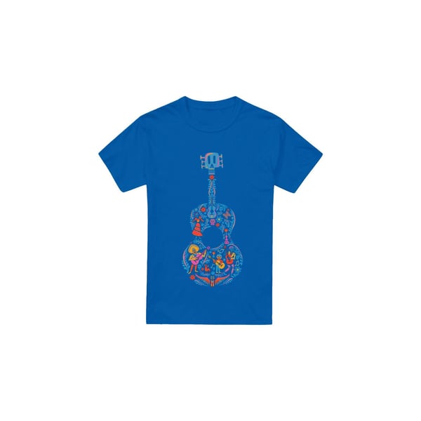Coco Mens Ernesto Miguel Hector Colourful Guitar T-Shirt Coco Mens Ernesto Miguel Hector Colourful Guitar T-Shirt