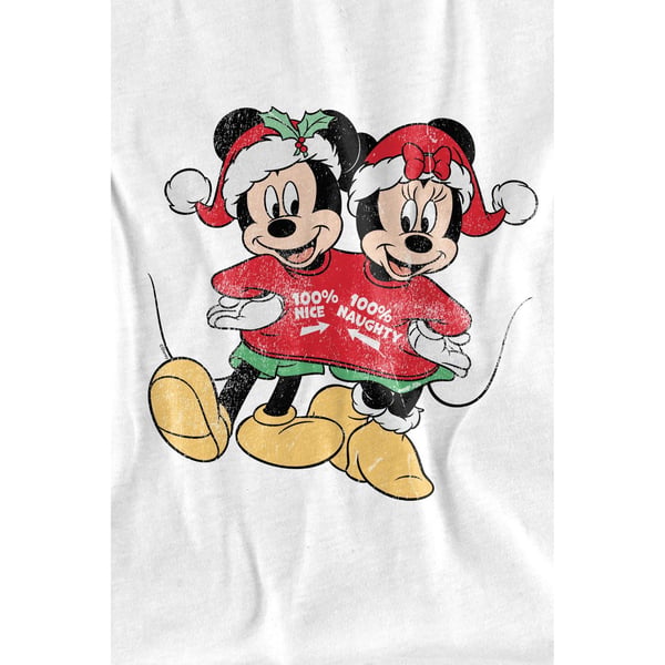 Disney Mens Mickey & Minnie Mouse Christmas Sweater T-Shirt