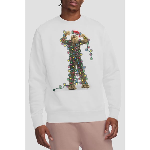 Star Wars Unisex Adult Chewbacca Fairy Lights Christmas Sweatshirt