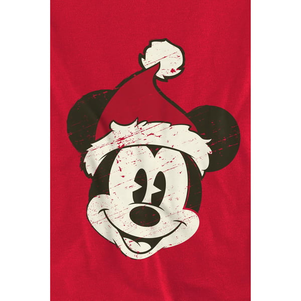 Disney Unisex Adult Mickey Mouse Santa Face Sweatshirt