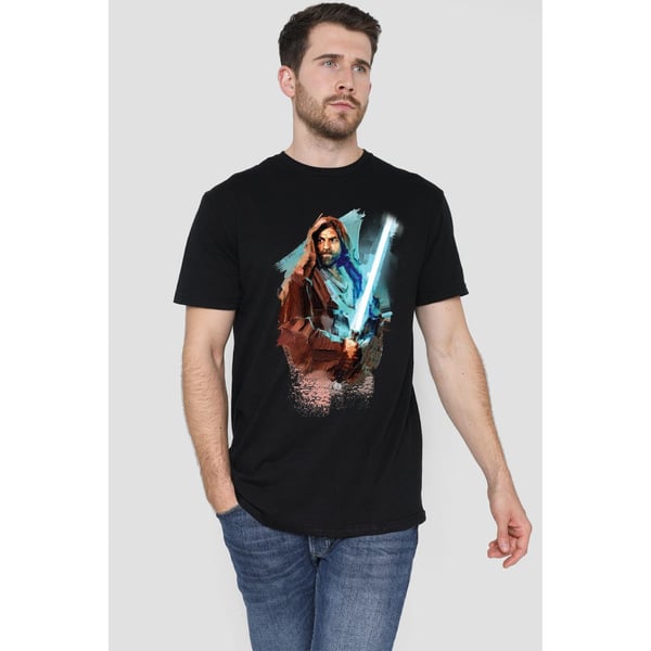 Star Wars Mens Obi Wan Kenobi Painted T-Shirt