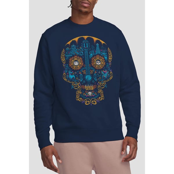 Coco Unisex Adult Day Of The Dead Miguel Dante Colourful Skull Sweatshirt