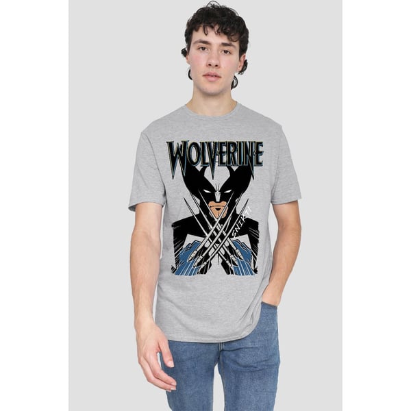 Marvel Mens X-Men Wolverine Action Shot T-Shirt