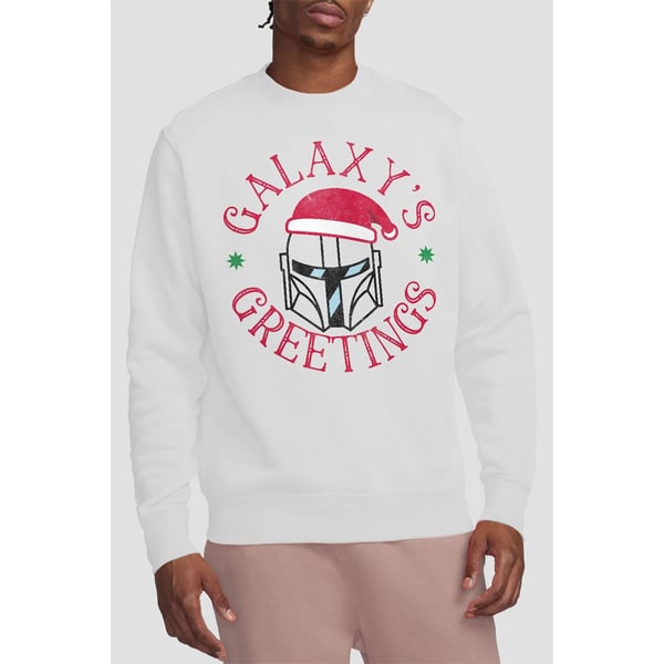 Star Wars: The Mandalorian Unisex Adult Galaxy´s Greeting Sweatshirt