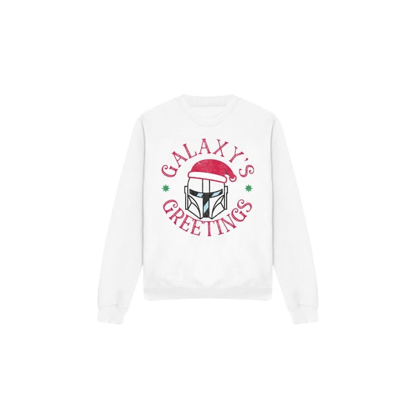 Star Wars: The Mandalorian Unisex Adult Galaxy´s Greeting Sweatshirt