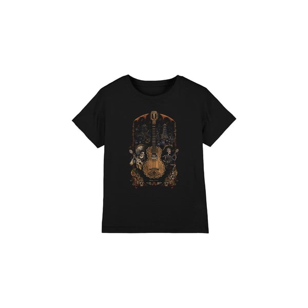 Coco Childrens/Kids Ernesto Miguel Hector Painted Poster With Guitar T-Shirt Coco Childrens/Kids Ernesto Miguel Hector Painted Poster With Guitar T-Shirt