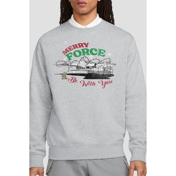 Star Wars: The Mandalorian Unisex Adult Merry Force Be With You Grogu Sweatshirt