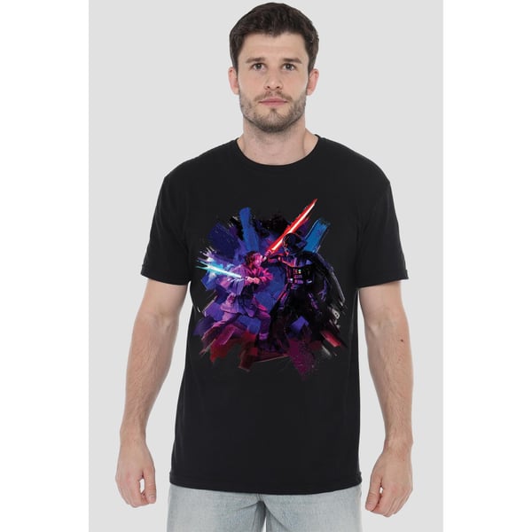 Star Wars Mens Obi Wan Kenobi Vader Painted T-Shirt