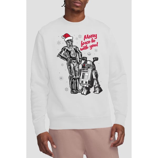 Star Wars Unisex Aikuisten Hyvää joulua -droidit -collegepaita
